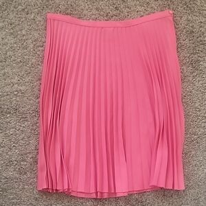 Lily White Vibrant Pink Pleated A-Line Skirt
